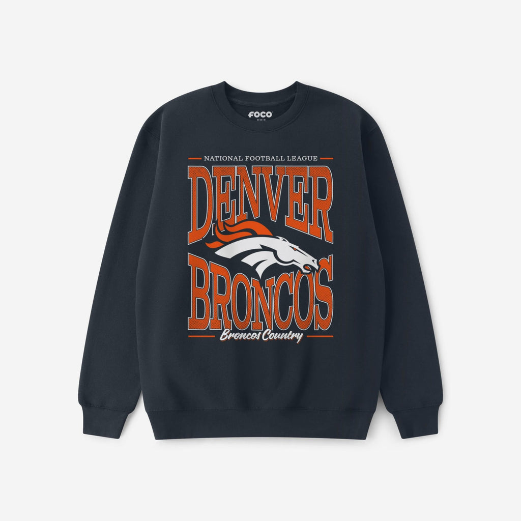Denver Broncos Diamond Dynasty Crew Neck Sweatshirt FOCO S - FOCO.com