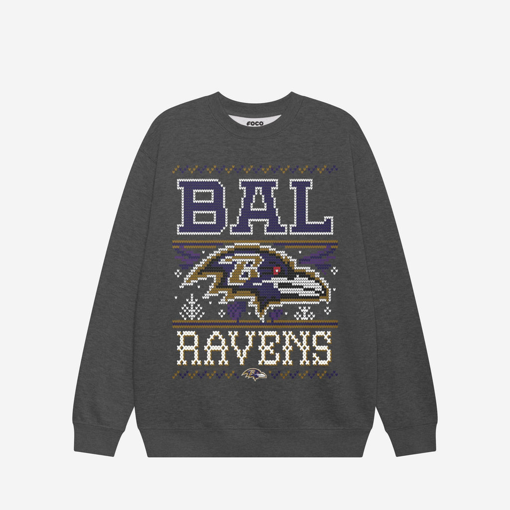 Baltimore Ravens Holiday Crew Neck Sweatshirt FOCO S - FOCO.com