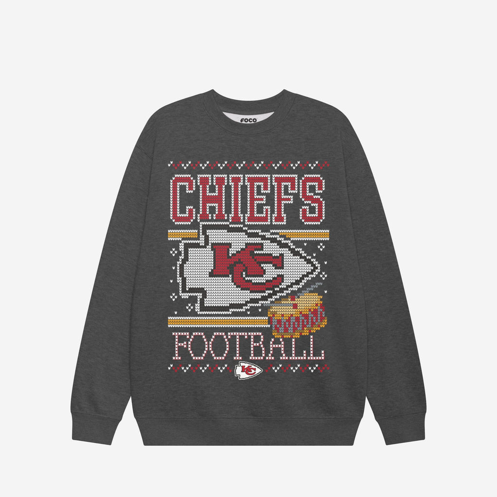 Kansas City Chiefs Holiday Crew Neck Sweatshirt FOCO S - FOCO.com