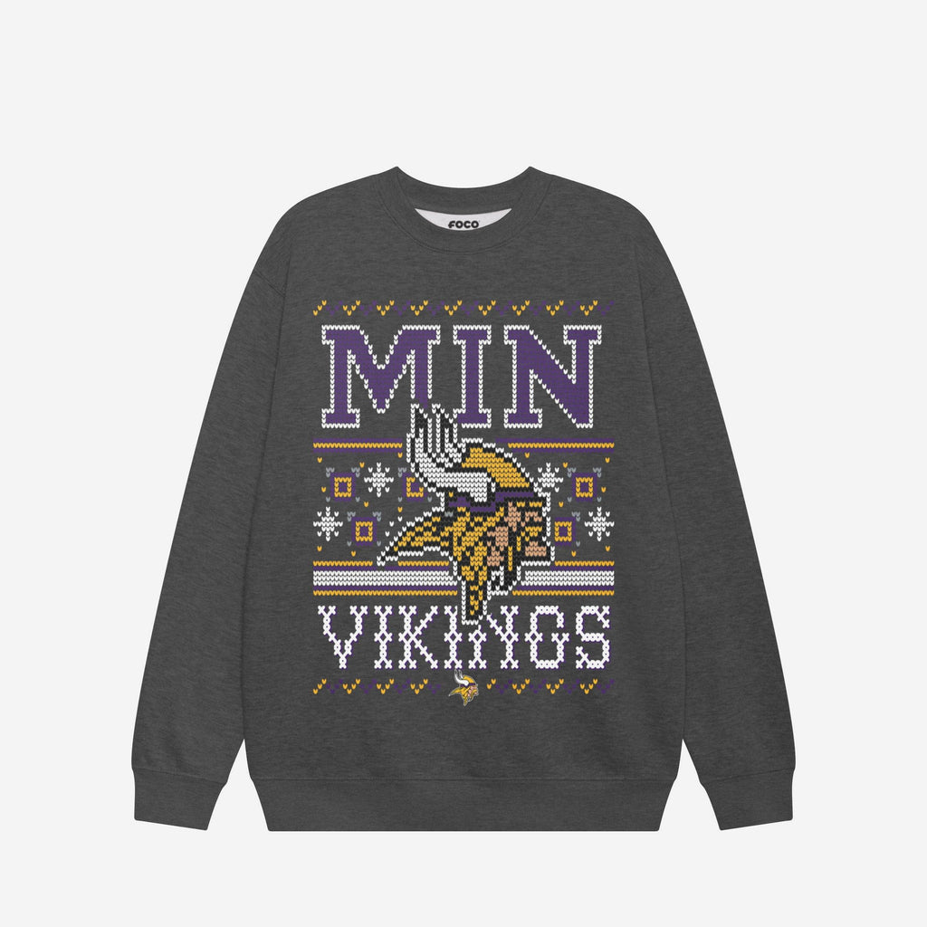 Minnesota Vikings Holiday Crew Neck Sweatshirt FOCO S - FOCO.com