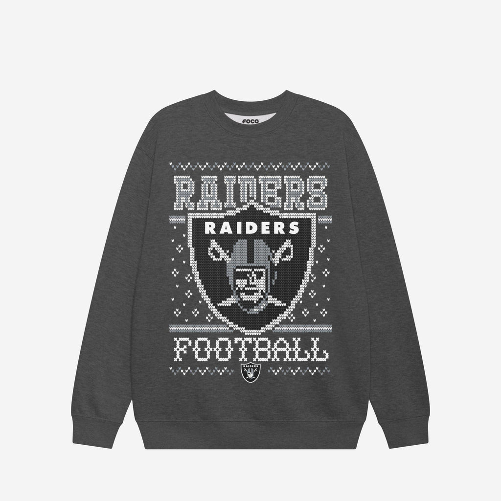 Las Vegas Raiders Holiday Crew Neck Sweatshirt FOCO S - FOCO.com
