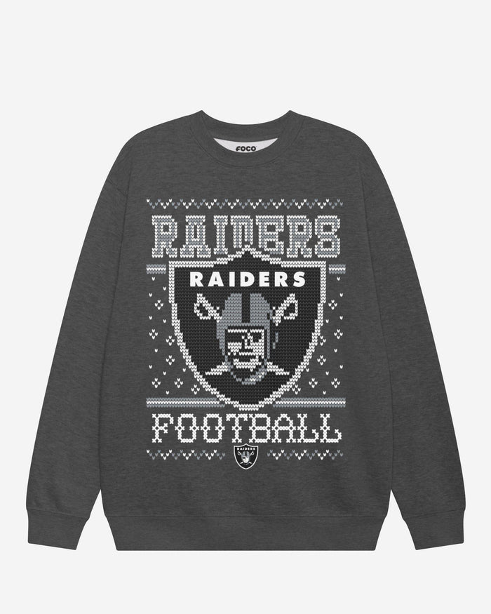 Las Vegas Raiders Holiday Crew Neck Sweatshirt FOCO S - FOCO.com