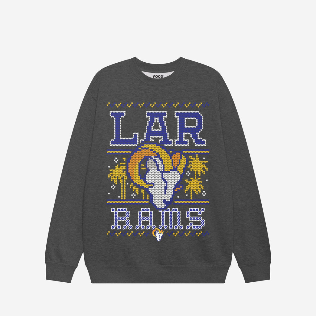 Los Angeles Rams Holiday Crew Neck Sweatshirt FOCO S - FOCO.com