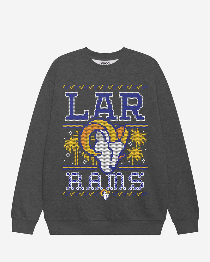 Los Angeles Rams Holiday Crew Neck Sweatshirt FOCO S - FOCO.com