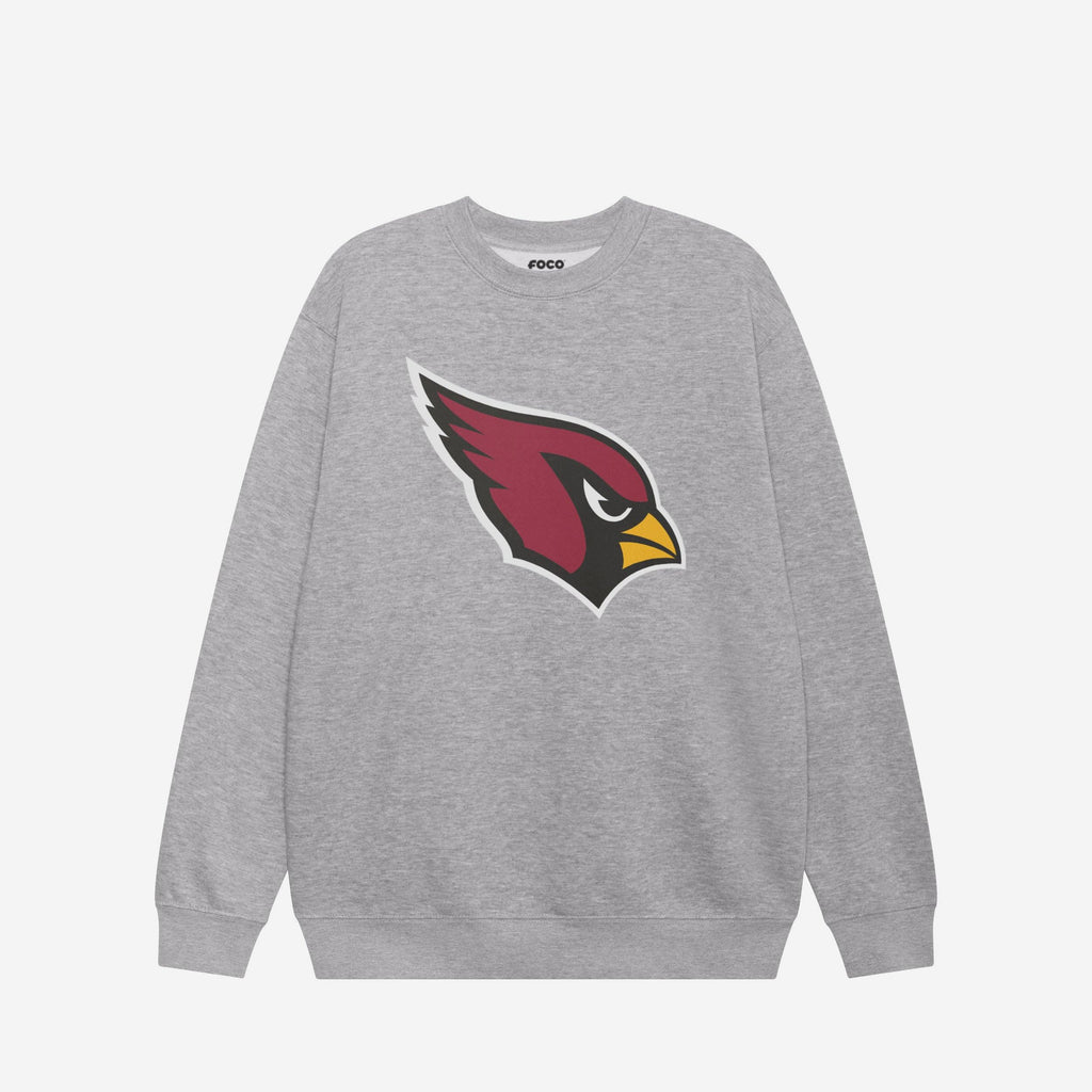 Arizona Cardinals Primary Logo Crew Neck Sweatshirt FOCO Athletic Heather S - FOCO.com