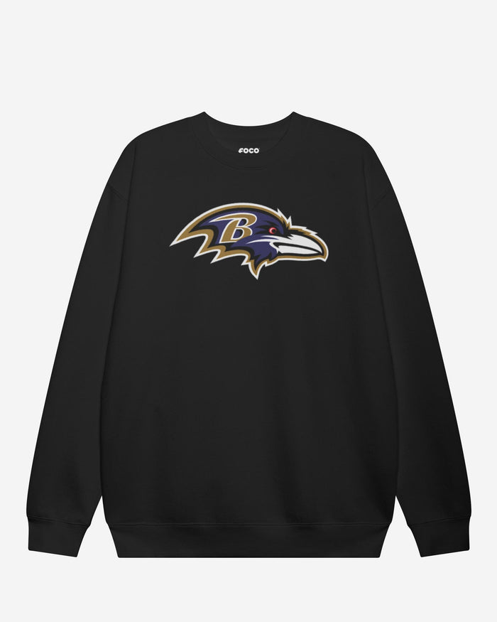 Baltimore Ravens Primary Logo Crew Neck Sweatshirt FOCO Black S - FOCO.com