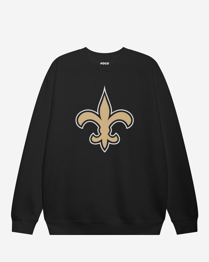 New Orleans Saints Primary Logo Crew Neck Sweatshirt FOCO Black S - FOCO.com