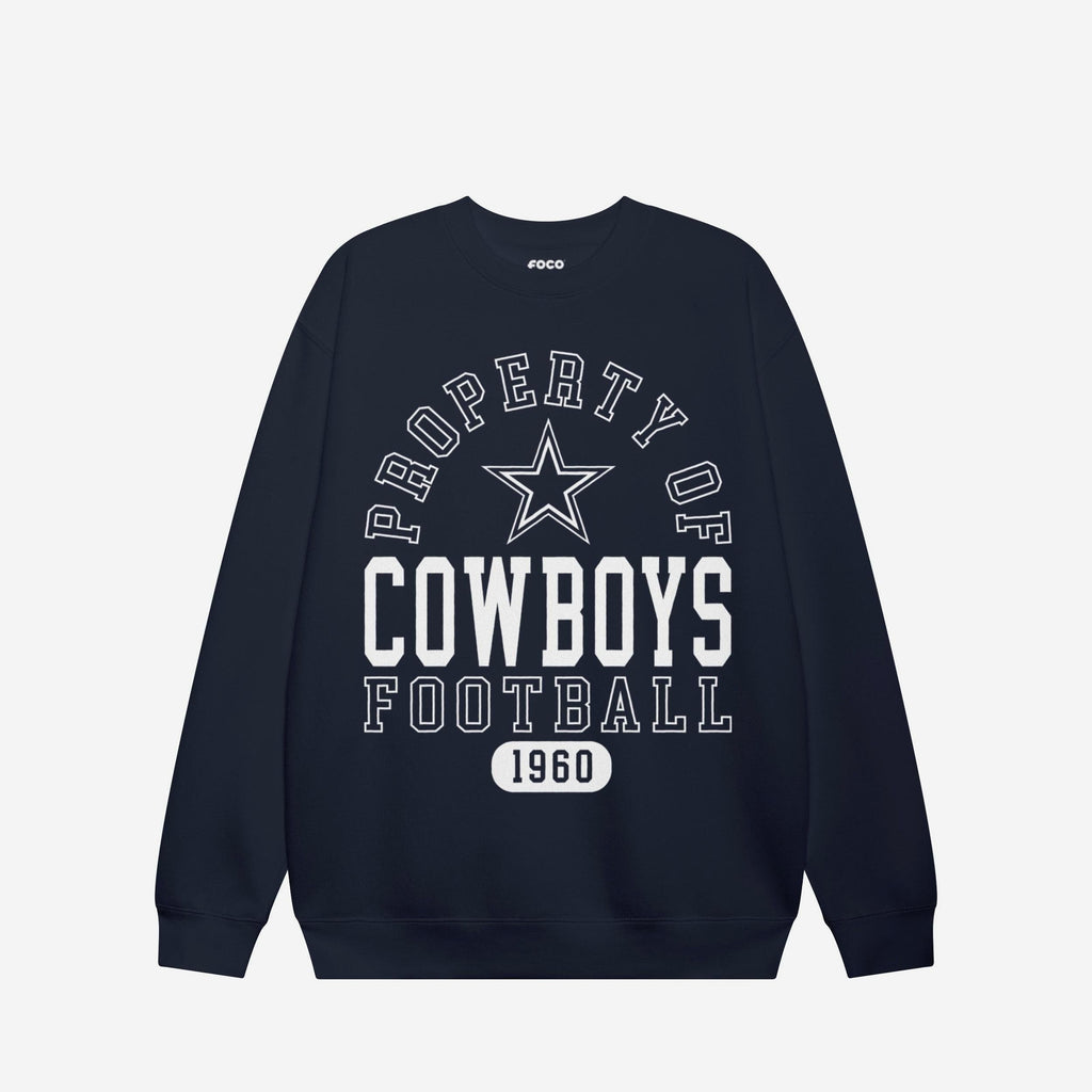 Dallas Cowboys Property of Crew Neck Sweatshirt FOCO S - FOCO.com