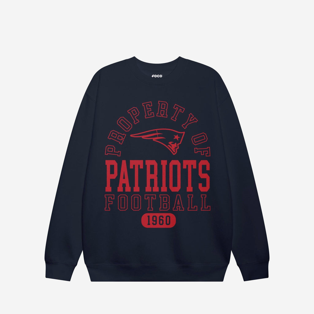 New England Patriots Property of Crew Neck Sweatshirt FOCO S - FOCO.com