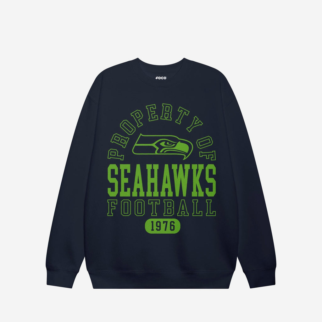 Seattle Seahawks Property of Crew Neck Sweatshirt FOCO S - FOCO.com