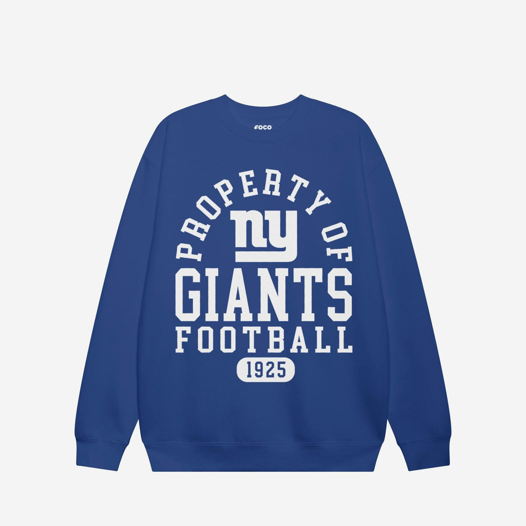 New York Giants Property of Crew Neck Sweatshirt FOCO S - FOCO.com