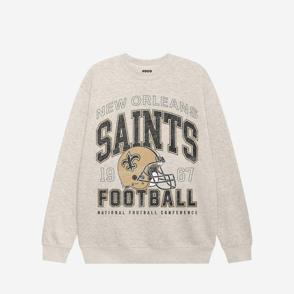 New Orleans Saints Varsity Crew Neck Sweatshirt FOCO S - FOCO.com