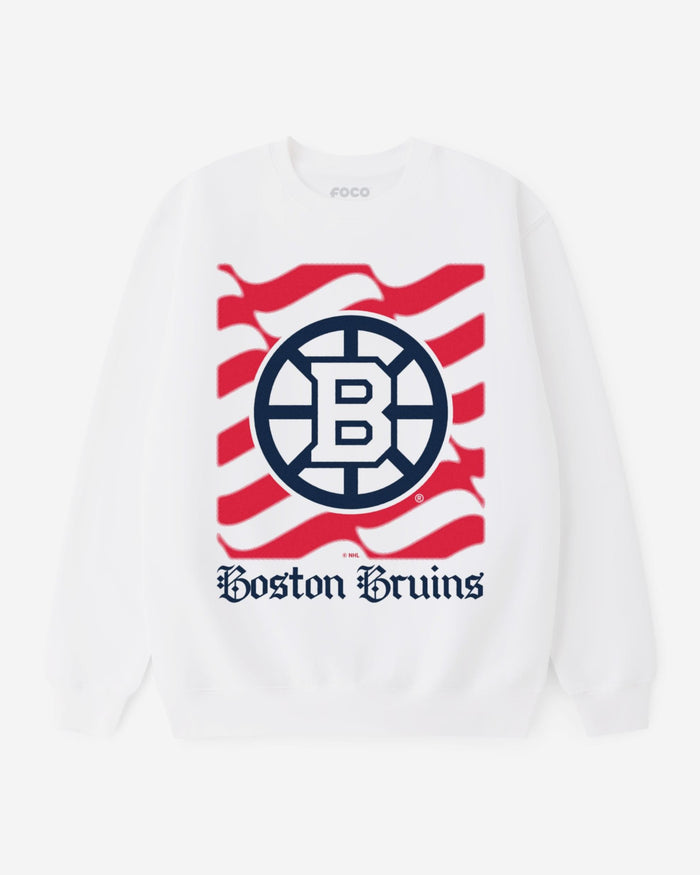 Boston Bruins American Heritage Wordmark Crew Neck Sweatshirt FOCO S - FOCO.com