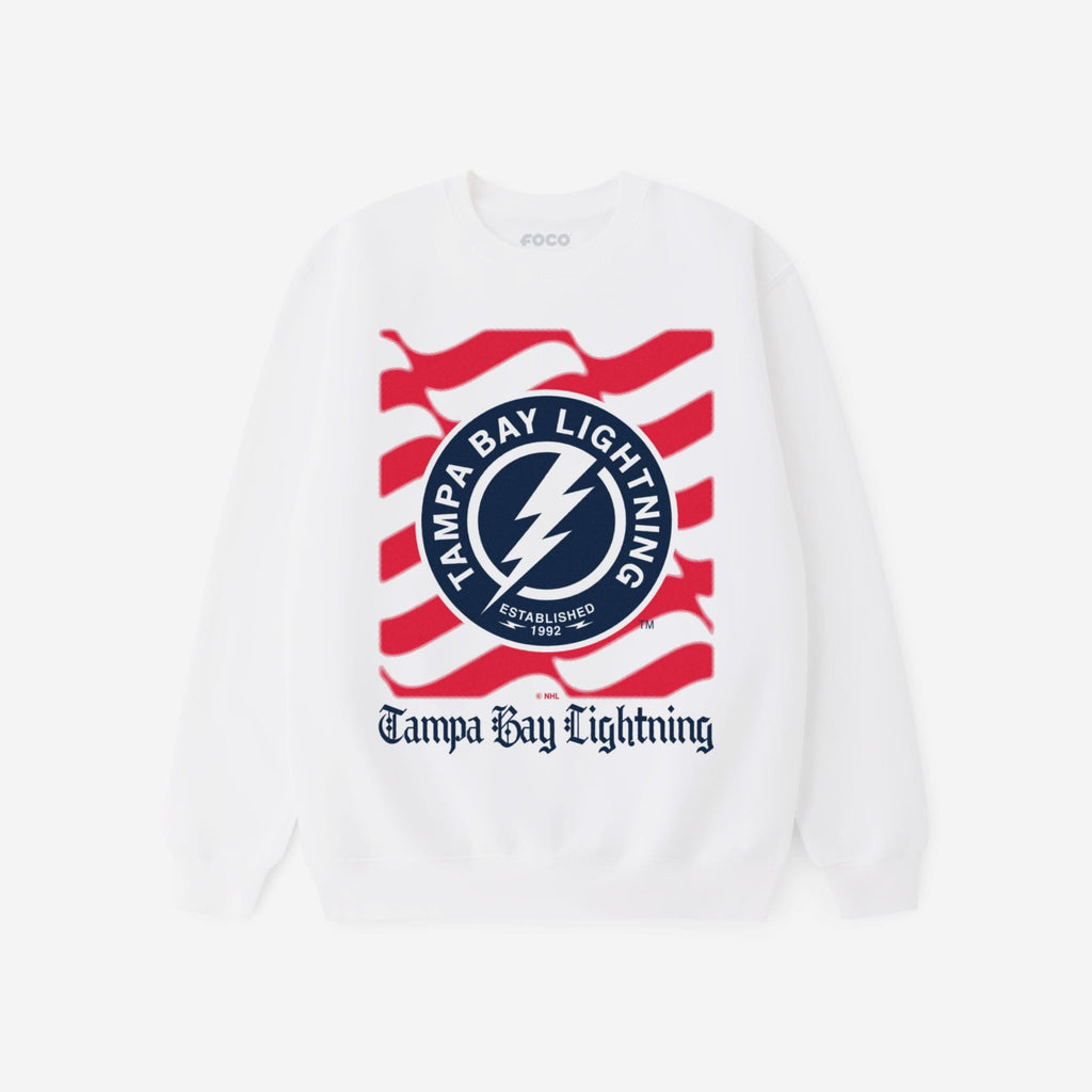 Tampa Bay Lightning American Heritage Wordmark Crew Neck Sweatshirt FOCO S - FOCO.com