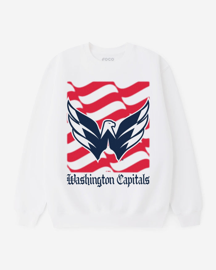 Washington Capitals American Heritage Wordmark Crew Neck Sweatshirt FOCO S - FOCO.com