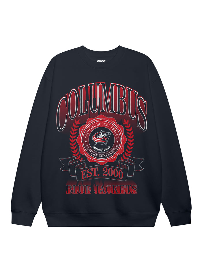 Columbus Blue Jackets Banner Crest Crew Neck Sweatshirt