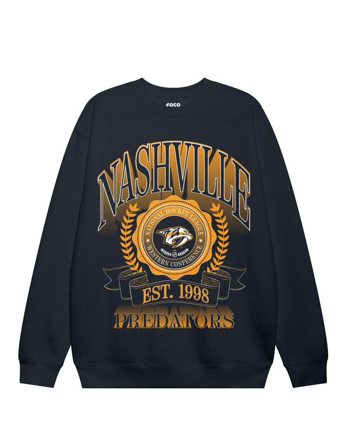 Nashville Predators Banner Crest Crew Neck Sweatshirt