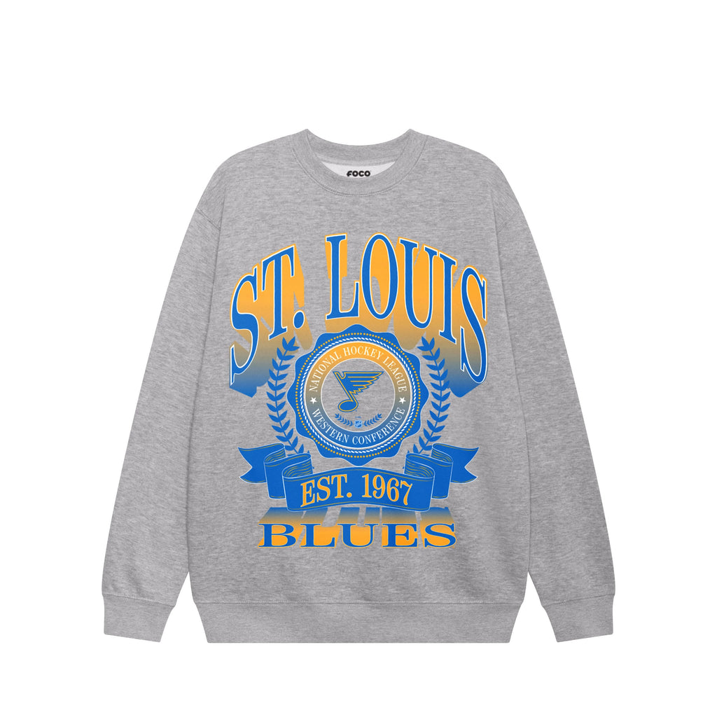 St Louis Blues Banner Crest Crew Neck Sweatshirt