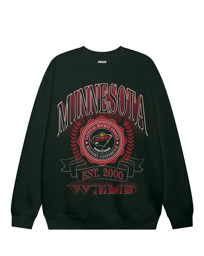 Minnesota Wild Banner Crest Crew Neck Sweatshirt