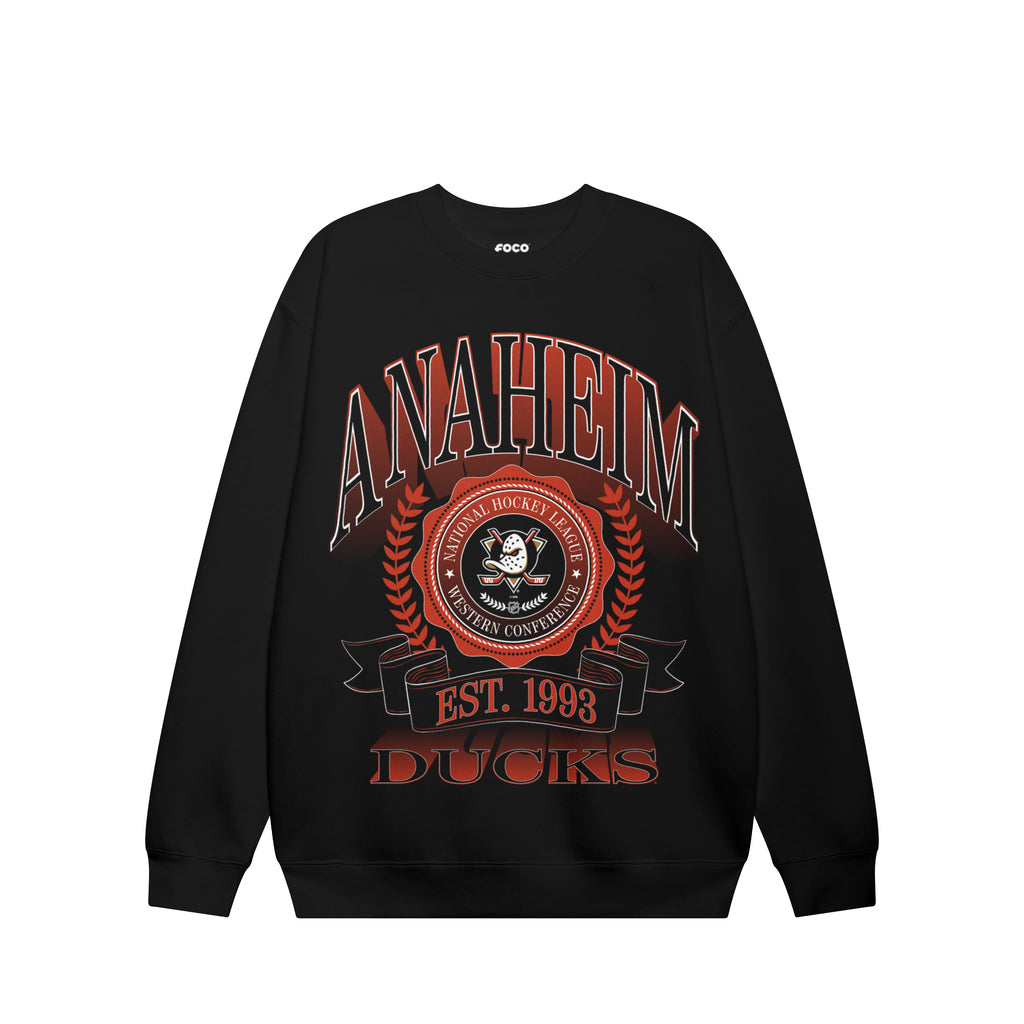 Anaheim Ducks Banner Crest Crew Neck Sweatshirt