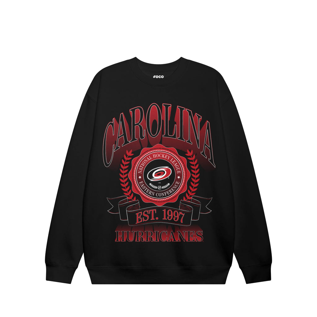 Carolina Hurricanes Banner Crest Crew Neck Sweatshirt