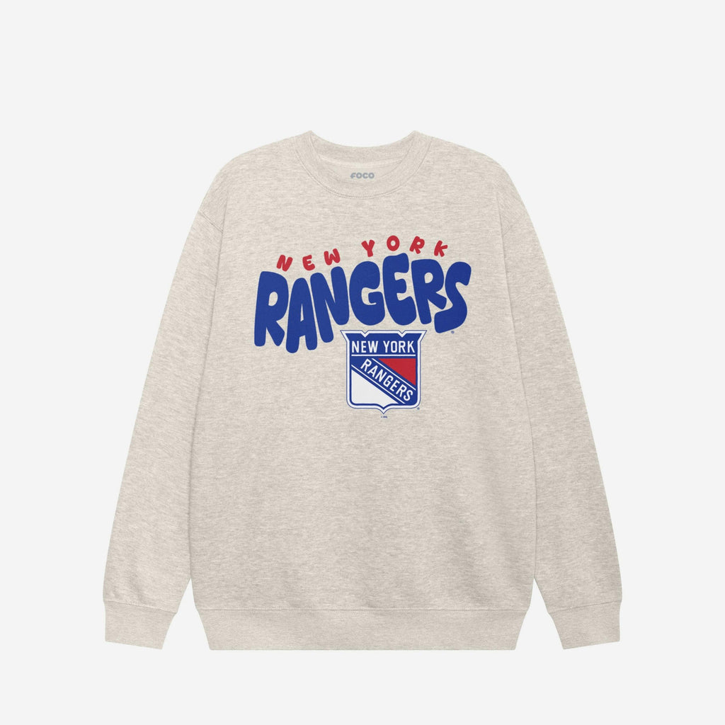 New York Rangers Bubble Crew Neck Sweatshirt FOCO S - FOCO.com