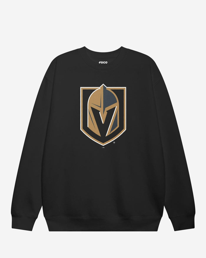 Vegas Golden Knights Primary Logo Crew Neck Sweatshirt FOCO Black S - FOCO.com