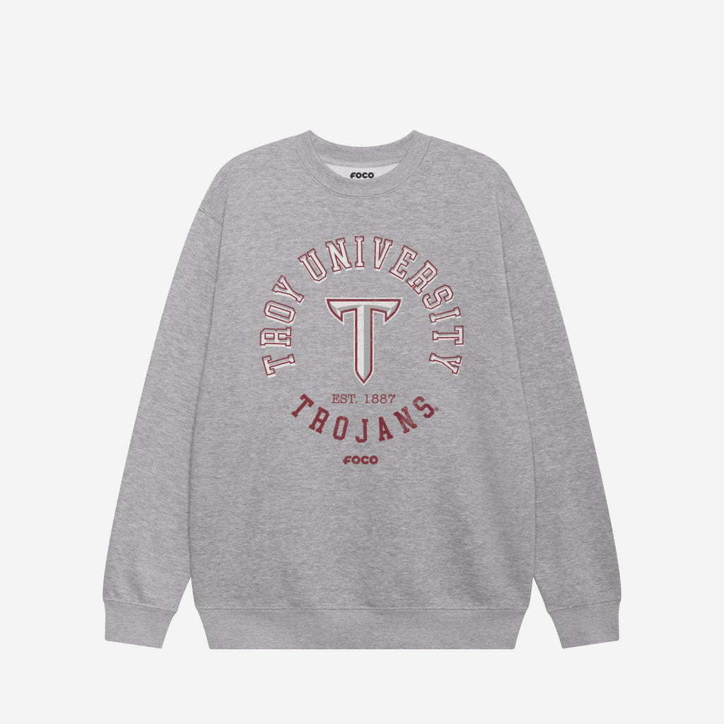 Troy Trojans Circle Vintage Crew Neck Sweatshirt FOCO S - FOCO.com