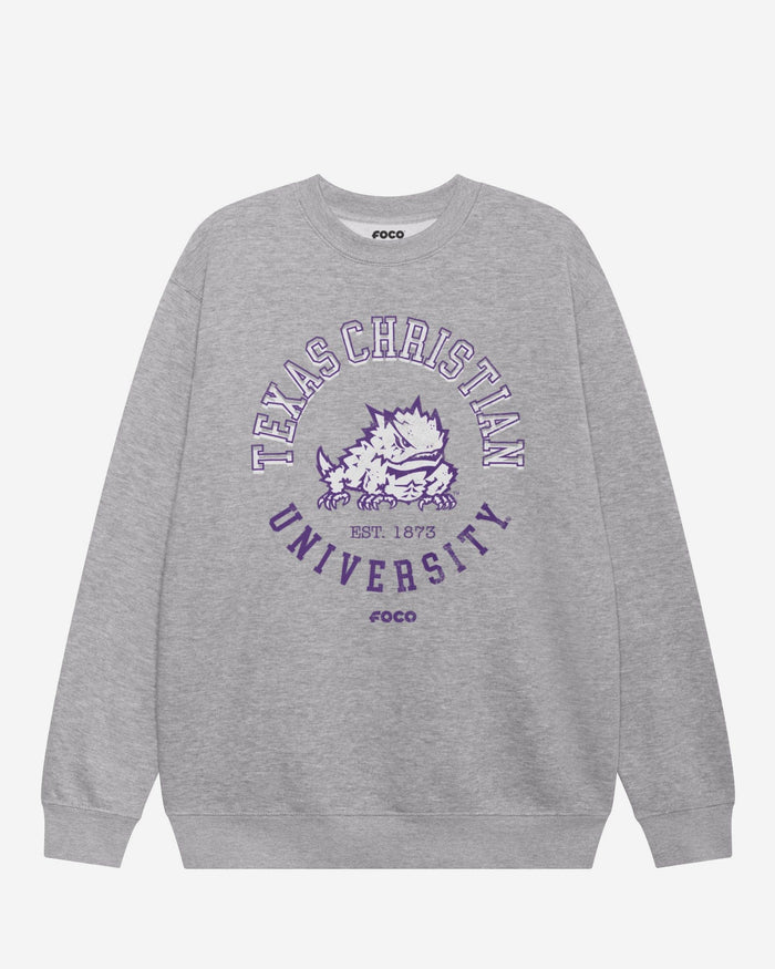 TCU Horned Frogs Circle Vintage Crew Neck Sweatshirt FOCO S - FOCO.com