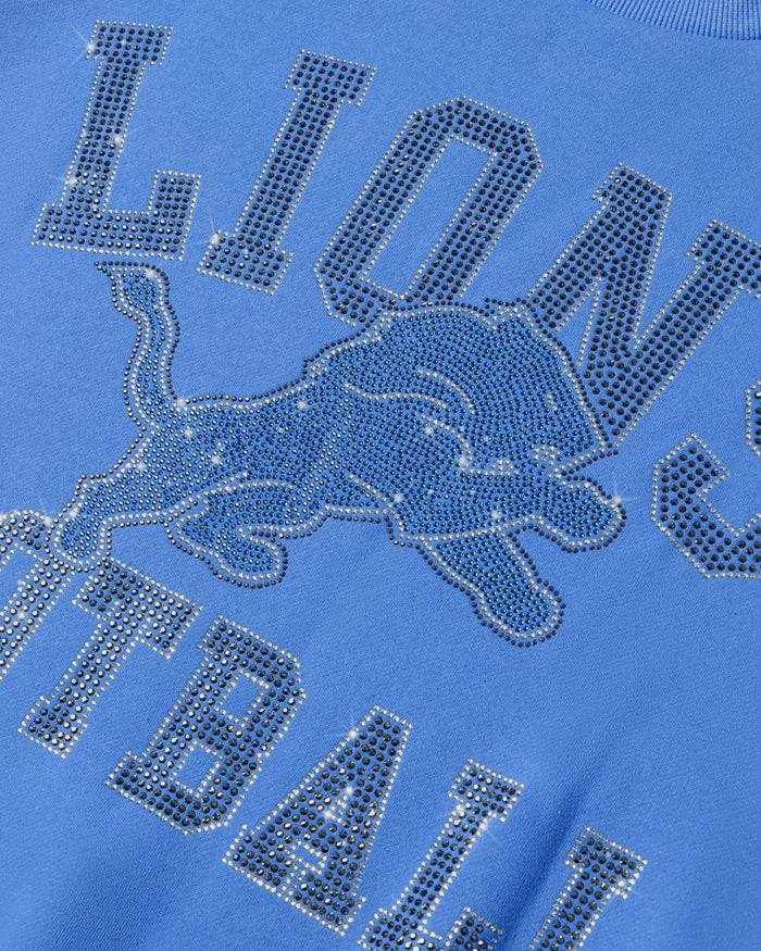 Detroit Lions Womens Rhinestone Logo Oversized Crew Neck Sweatshirt FOCO S - FOCO.com