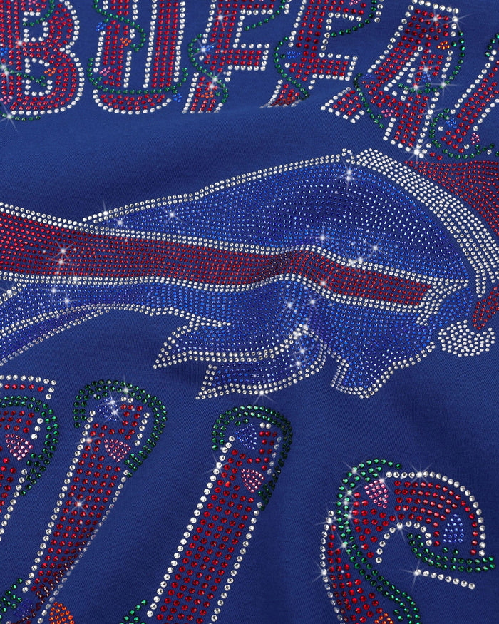 Buffalo Bills Womens Rhinestone Logo Oversized Holiday Crew Neck Sweatshirt FOCO S - FOCO.com