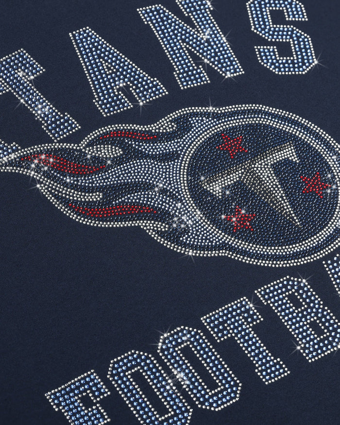 Tennessee Titans Womens Rhinestone Logo Oversized Crew Neck Sweatshirt FOCO S - FOCO.com