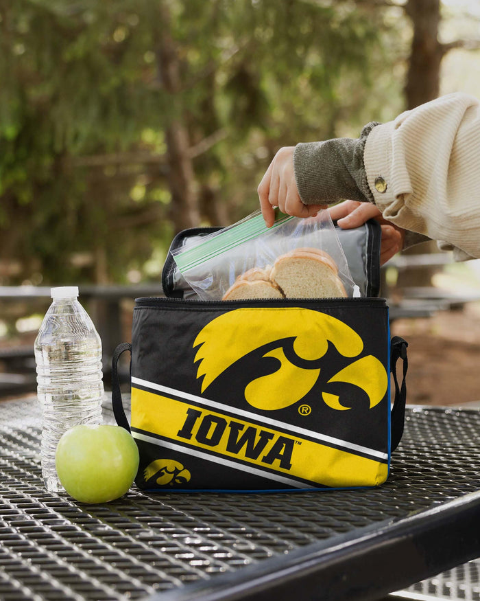 Iowa Hawkeyes Big Logo Stripe 6 Pack Cooler FOCO - FOCO.com