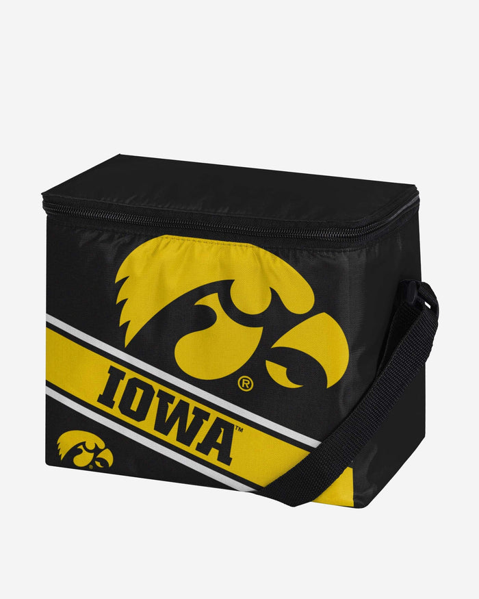 Iowa Hawkeyes Big Logo Stripe 6 Pack Cooler FOCO - FOCO.com