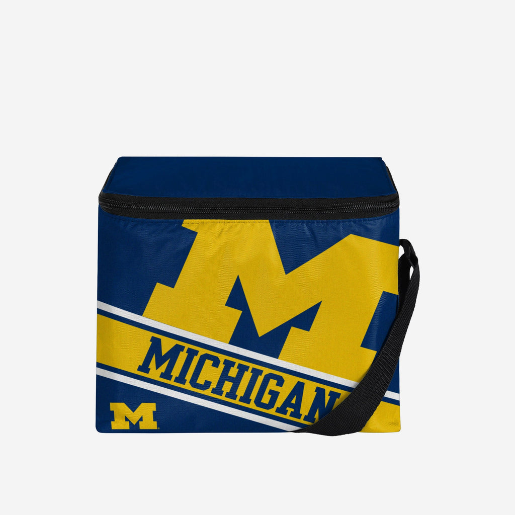 Michigan Wolverines Big Logo Stripe 6 Pack Cooler FOCO - FOCO.com