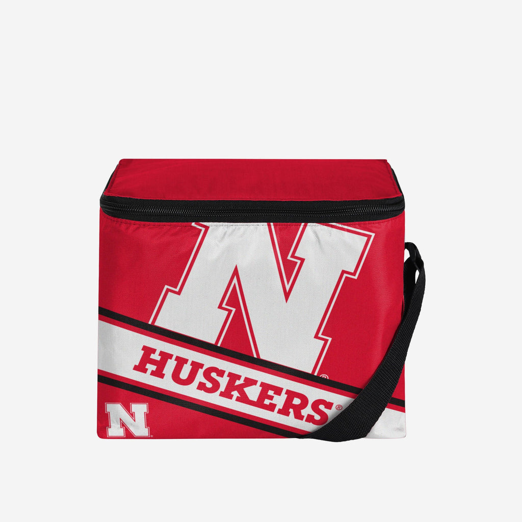 Nebraska Cornhuskers Big Logo Stripe 6 Pack Cooler FOCO - FOCO.com