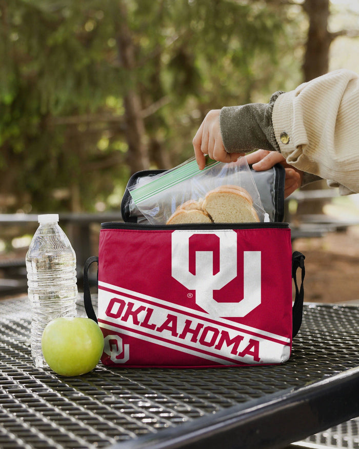 Oklahoma Sooners Big Logo Stripe 6 Pack Cooler FOCO - FOCO.com