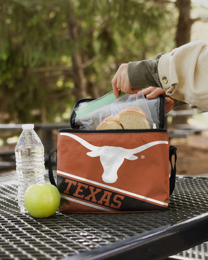 Texas Longhorns Big Logo Stripe 6 Pack Cooler FOCO - FOCO.com