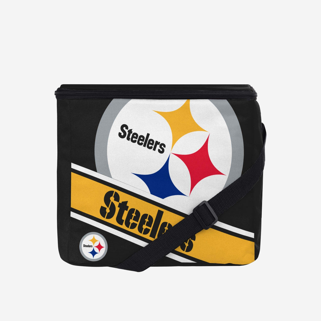 Pittsburgh Steelers Big Logo Stripe 12 Pack Cooler FOCO - FOCO.com