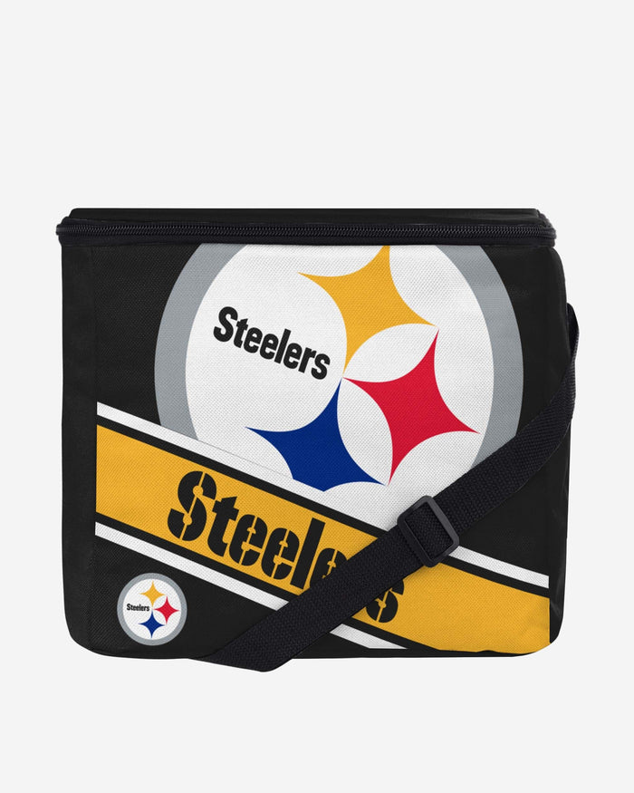 Pittsburgh Steelers Big Logo Stripe 12 Pack Cooler FOCO - FOCO.com