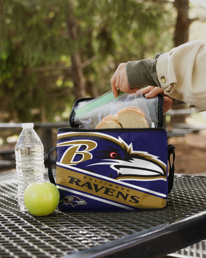 Baltimore Ravens Big Logo Stripe 6 Pack Cooler FOCO - FOCO.com