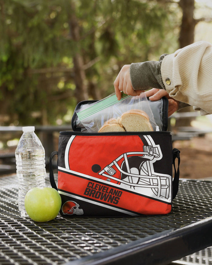 Cleveland Browns Big Logo Stripe 6 Pack Cooler FOCO - FOCO.com