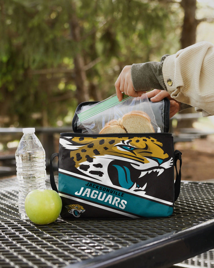 Jacksonville Jaguars Big Logo Stripe 6 Pack Cooler FOCO - FOCO.com