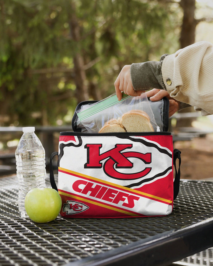 Kansas City Chiefs Big Logo Stripe 6 Pack Cooler FOCO - FOCO.com