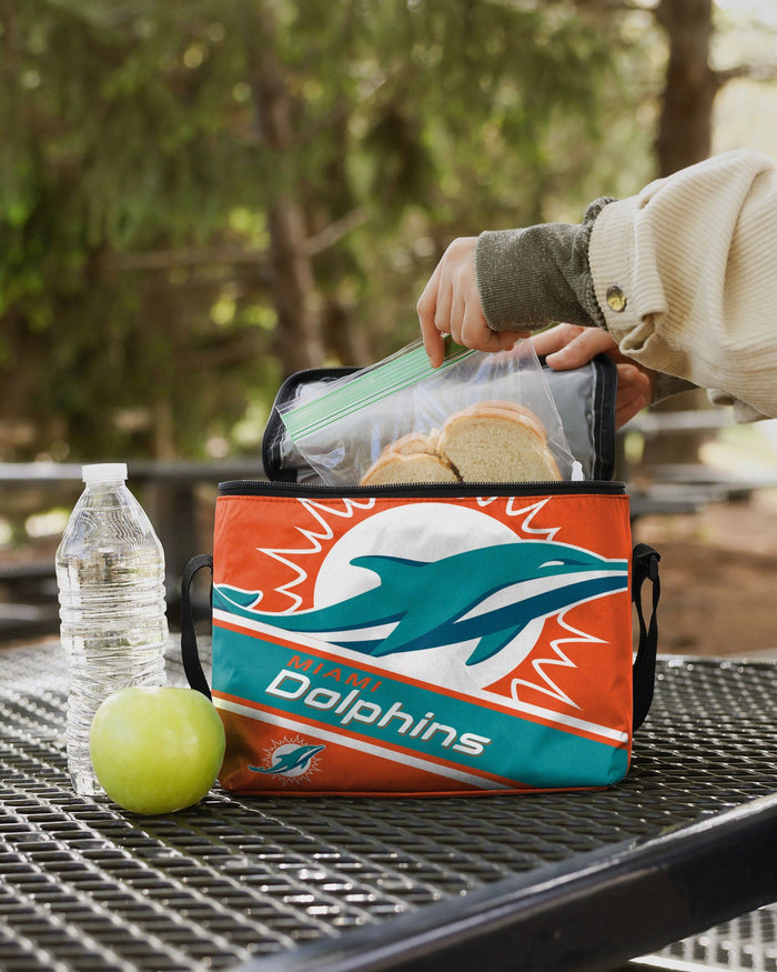 Miami Dolphins Big Logo Stripe 6 Pack Cooler FOCO - FOCO.com