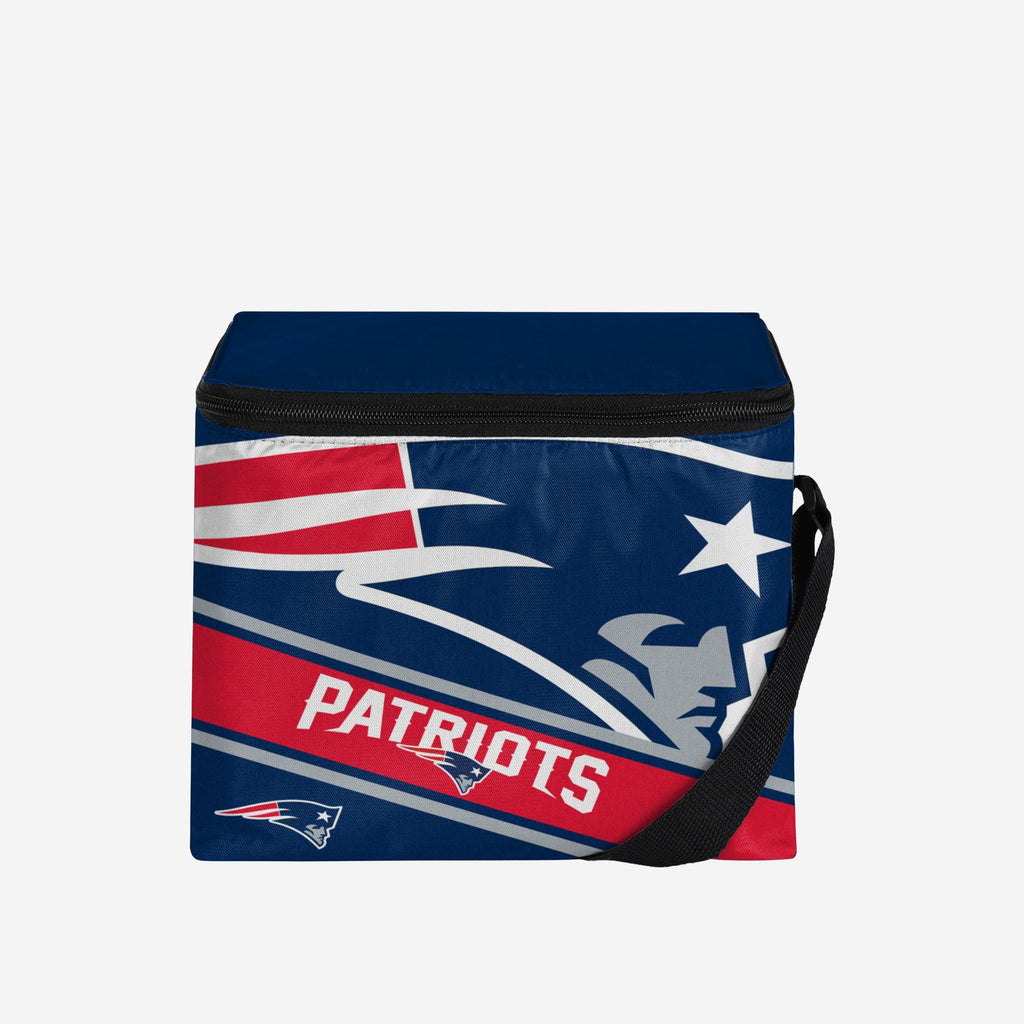 New England Patriots Big Logo Stripe 6 Pack Cooler FOCO - FOCO.com