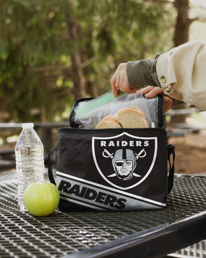 Las Vegas Raiders Big Logo Stripe 6 Pack Cooler FOCO - FOCO.com