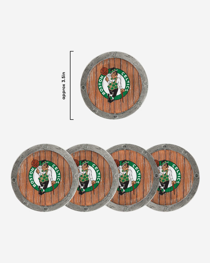 Boston Celtics 5 Pack Barrel Coaster Set FOCO - FOCO.com