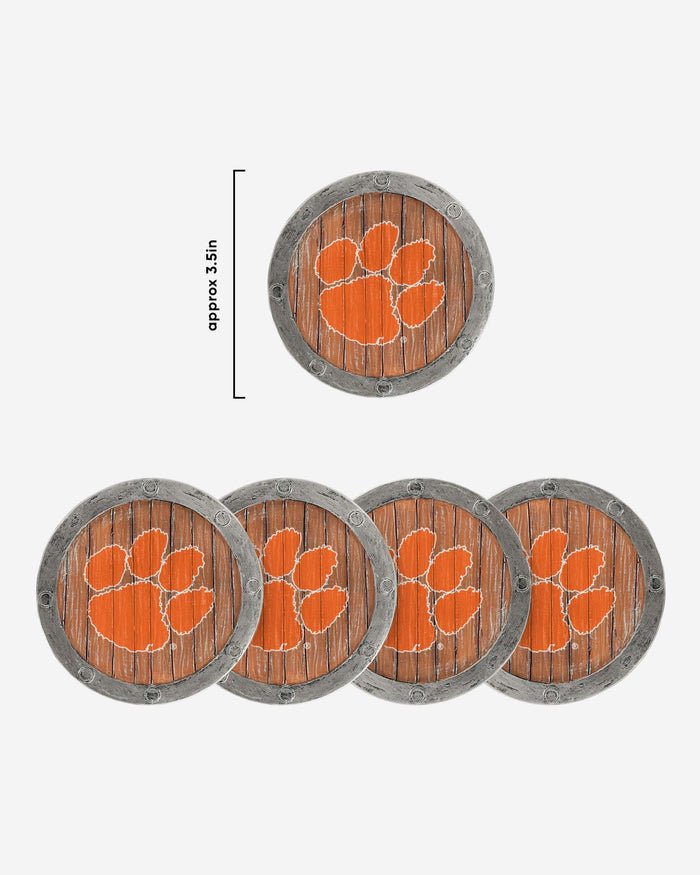 Clemson Tigers 5 Pack Barrel Coaster Set FOCO - FOCO.com