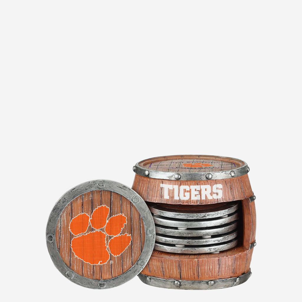 Clemson Tigers 5 Pack Barrel Coaster Set FOCO - FOCO.com